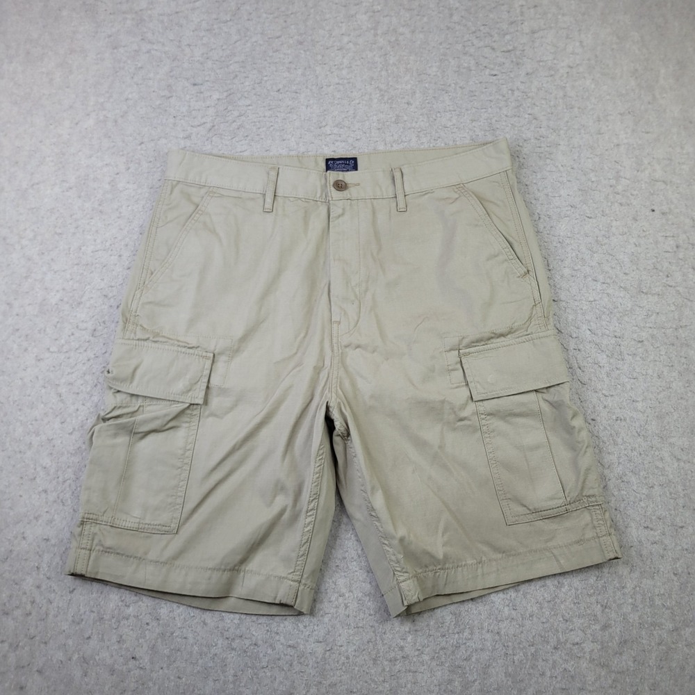 Levis Cargo Shorts Mens 36 Beige Ripstop Cotton 9" Ins Casual Vintage Y2K Grunge